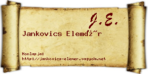 Jankovics Elemér névjegykártya