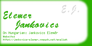 elemer jankovics business card