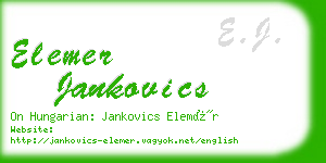 elemer jankovics business card